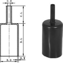 Anode Polyolefin Heat Shrink Cable End Caps Inner Coated Cross Linked